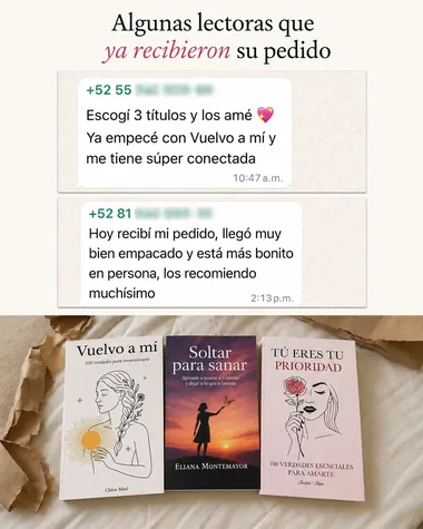 Mensaje de WhatsApp de Lectoras que ya recibieron mostrando su libro recibido